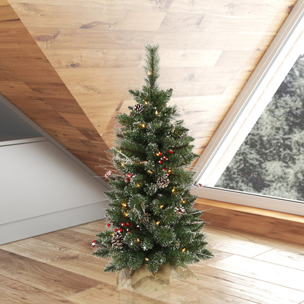 Andover Mills™ Snow Tipped Pine 3' Lighted Artificial Pine Christmas